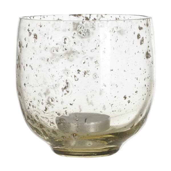 Sfeșnic din sticlă A Simple Mess, ⌀ 10 cm, galben
