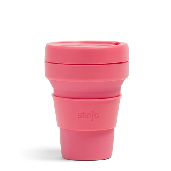 Cană de călătorie pliabilă Stojo Pocket Cup Peony, 355 ml, roz