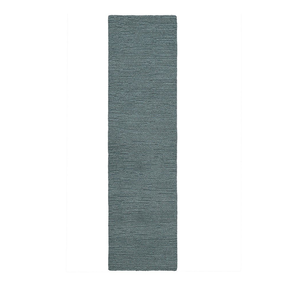 Covor tip traversă albastru prăfuit țesut manual din lână 80x230 cm Harris Boucle – Flair Rugs