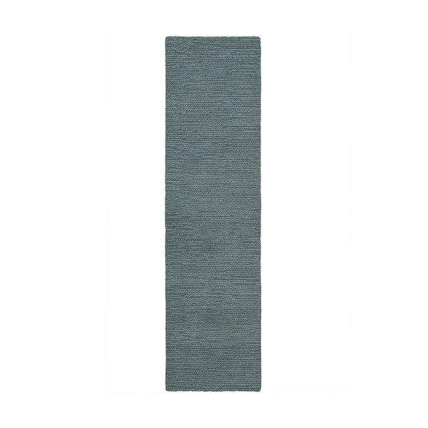 Covor tip traversă albastru prăfuit țesut manual din lână 80x230 cm Harris Boucle – Flair Rugs