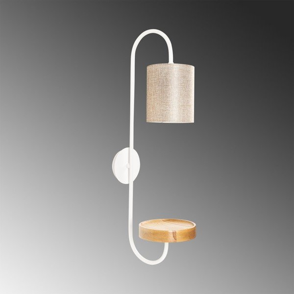 Aplică metalică cu abajur crem Opviq lights Marylena, alb-image-1