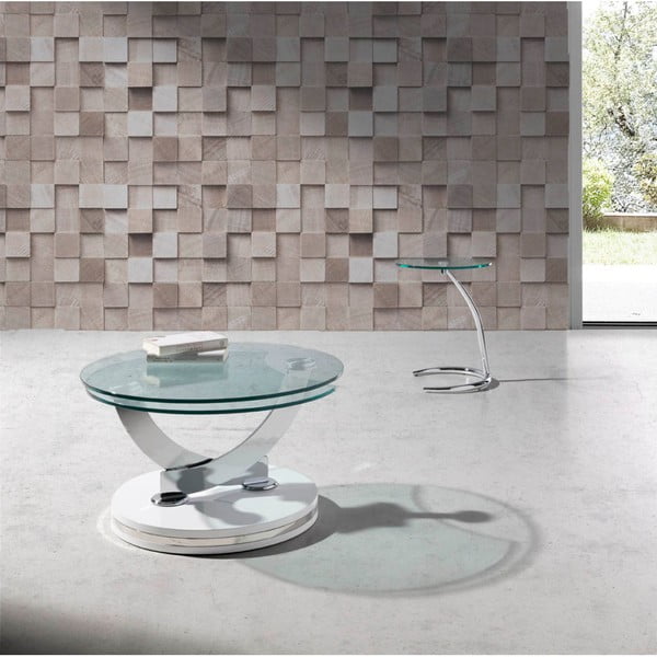 Măsuță de cafea din sticlă cu bază albă Ángel Cerdá Evita-image-1