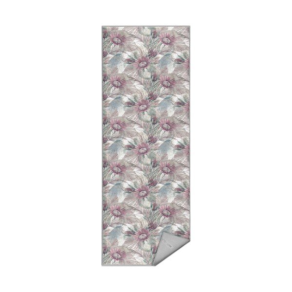 Covor tip traversă mov/gri lavabil 80x200 cm Dusty Flowers – Mila Home