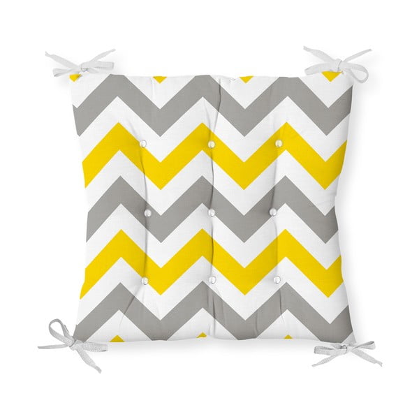 Pernă pentru scaun Minimalist Cushion Covers Gray Yellow Zigzag, 40 x 40 cm