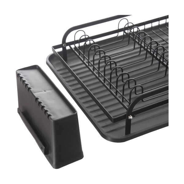 Scurgător de vase negru cu două nivele din metal 42,5x32 cm Radka – Orion-image-2