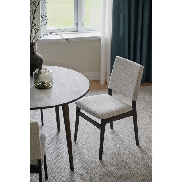 Scaun de dining crem/în culoare naturală închisă din lemn de stejar Medford – Rowico-image-3