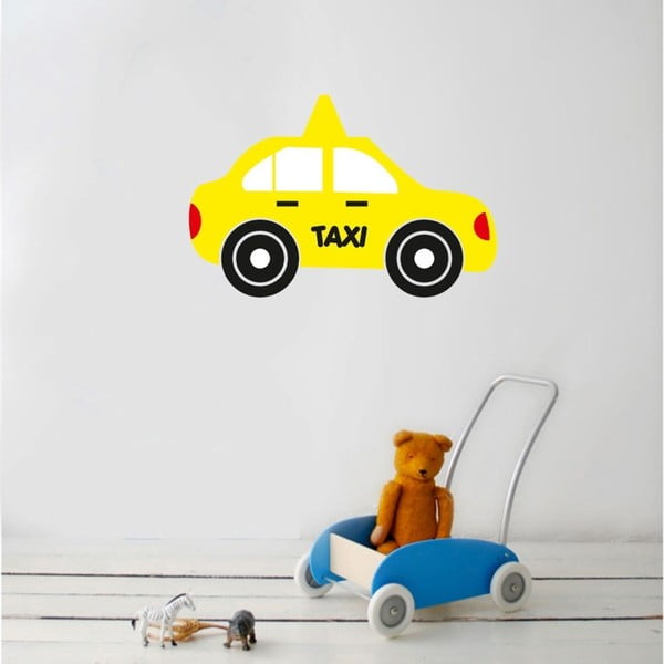 Autocolant de perete Taxi, galben