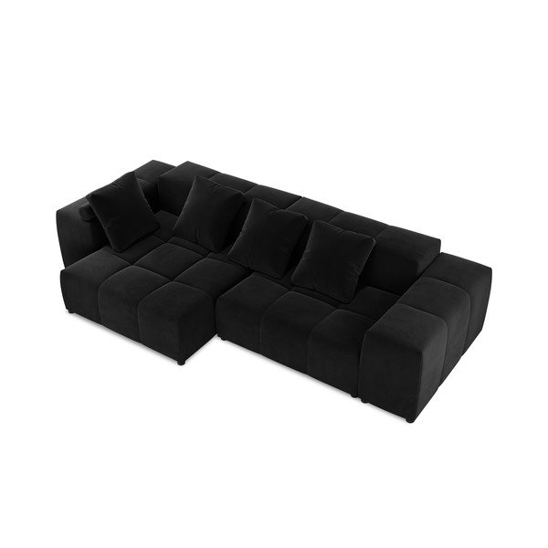 Colțar negru cu tapițerie din catifea (variabil) Rome Velvet - Cosmopolitan Design-image-3