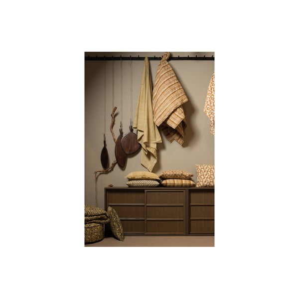 Cuvertură maro/bej din bumbac pentru pat dublu 220x265 cm Banding – BePureHome-image-1