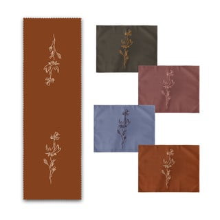 Set 4 suporturi textile pentru farfurii și napron Minimalist Home World