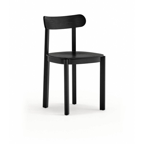 Scaun de dining negru cu aspect de lemn de frasin Nara – Teulat