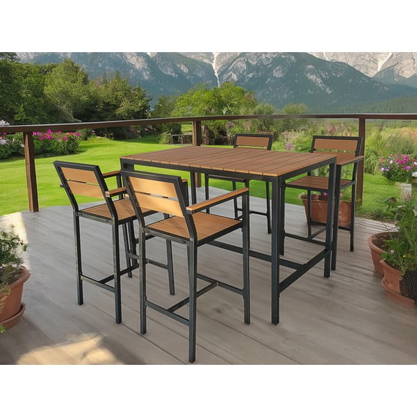 Set de dining pentru grădină în culoare naturală pentru patru persoane Nova – Bonami Selection-image-4
