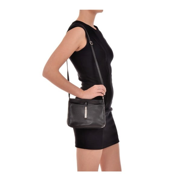 Geantă din piele Roberta M Lasmina, negru-image-1