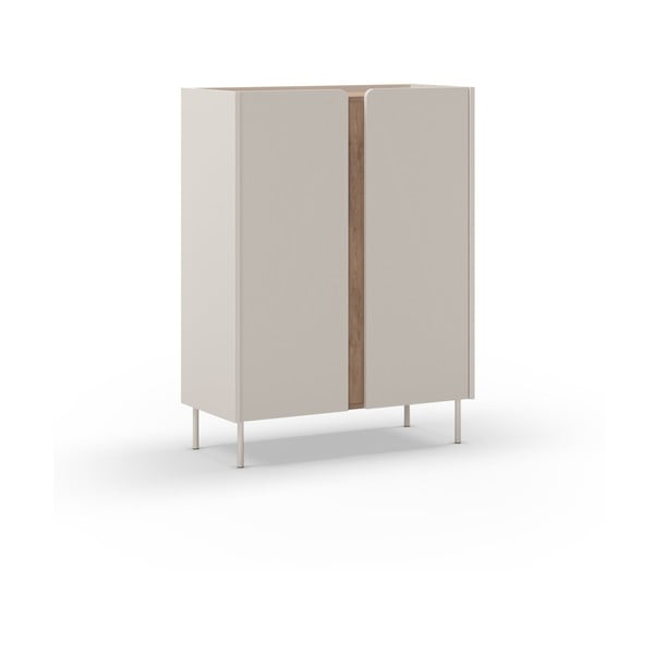 Dulap crem/în culoare naturală cu aspect de lemn de stejar 90x120x40 cm Lucile – Marckeric-image-2