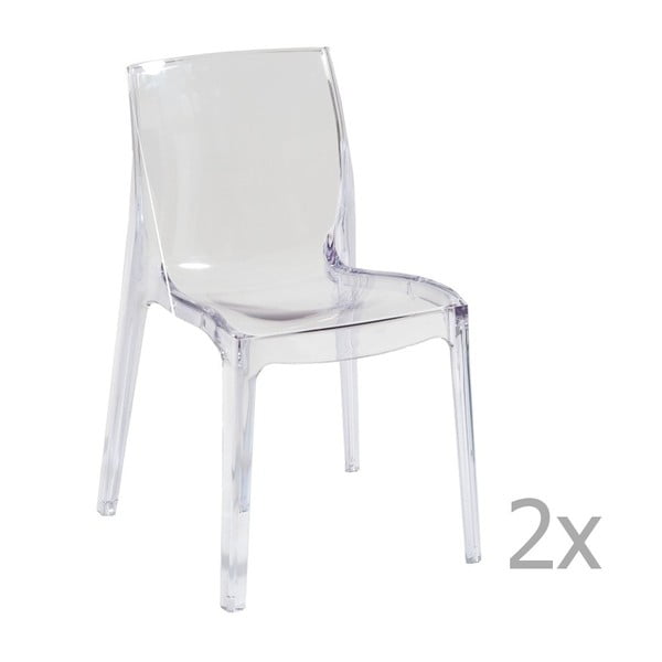 Set de 2 scaune Castagnetti Ophelia, transparent