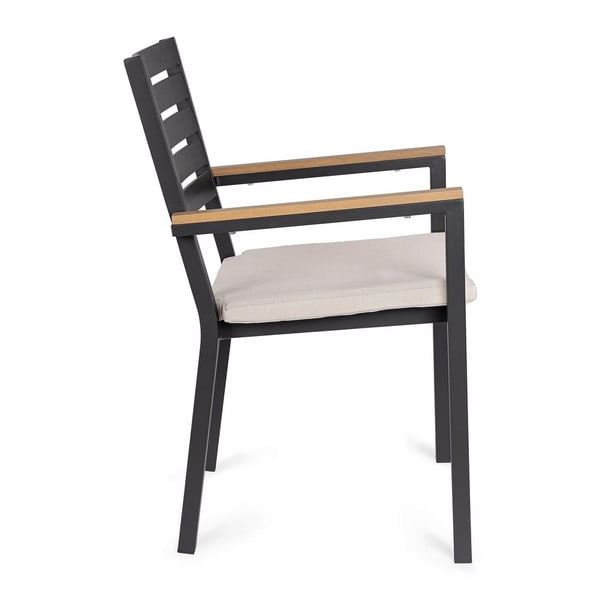 Scaune de grădină gri-antracit 4 buc. din metal Henna   – Bizzotto-image-3