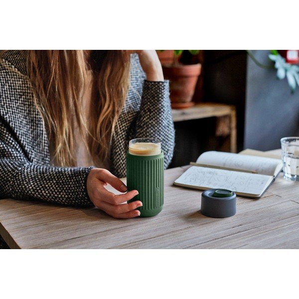 Cană de voiaj verde din sticlă 340 ml – Black + Blum-image-4