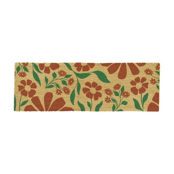 Covoraș de intrare din fibre de nucă de cocos 40x120 cm Red & Green Floral – Artsy Doormats