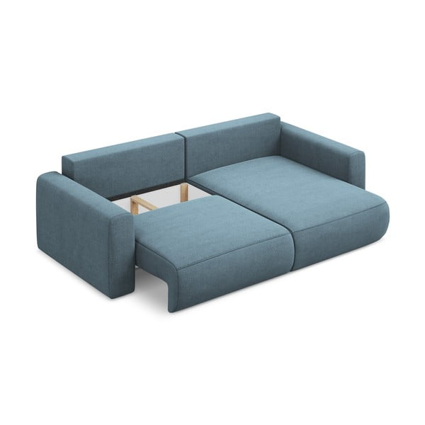 Colțar albastru deschis extensibil/cu spațiu de depozitare (cu colț pe partea dreaptă/cu șezlong) Kapua – Makamii-image-4