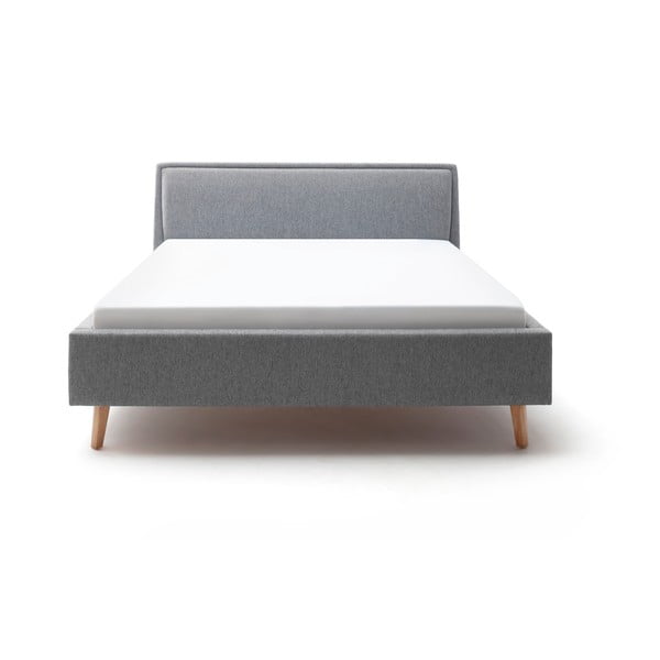 Pat matrimonial gri tapițat fără somieră 180x200 cm Frieda – Meise Möbel-image-2