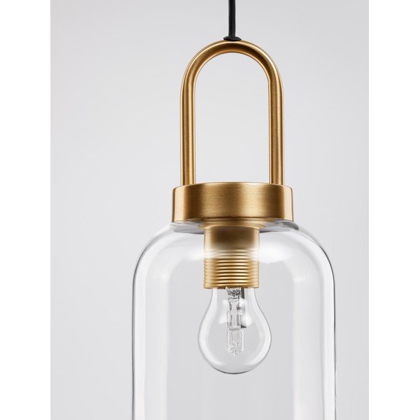 Lustră alămie din sticlă cu abajur din sticlă ø 15,5 cm Irvine – Nova Luce-image-1