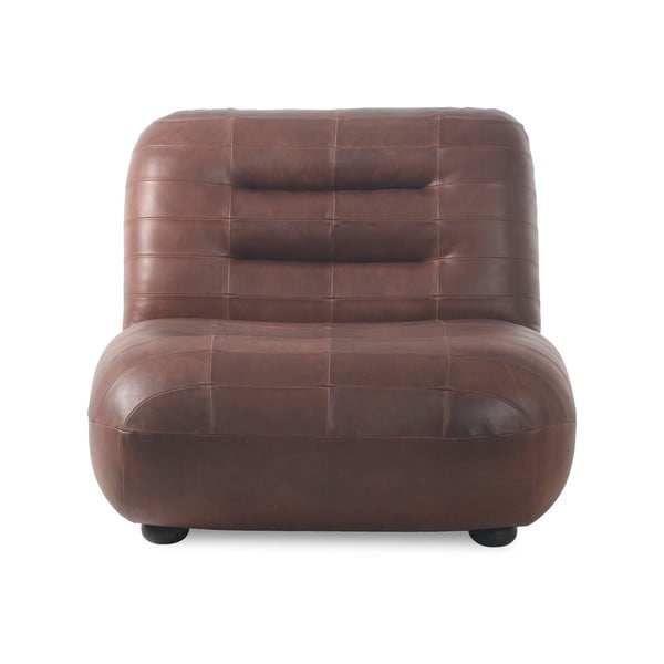 Fotoliu maro cu tapițerie din piele Wyatt – Dutchbone-image-1