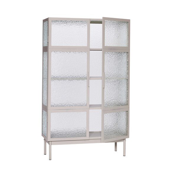 Vitrină albă din metal 92x151 cm Plex – Hübsch-image-2