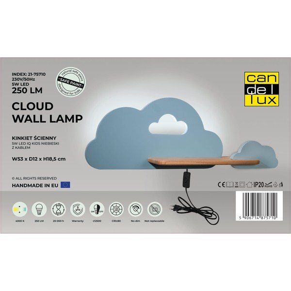 Corp de iluminat pentru copii albastru Cloud – Candellux Lighting-image-2