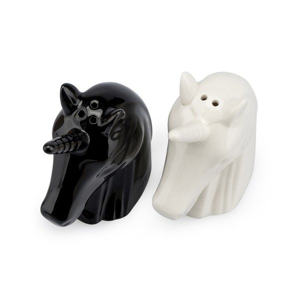 Solniță și piperniță din ceramică Balvi, alb-negru-image-2