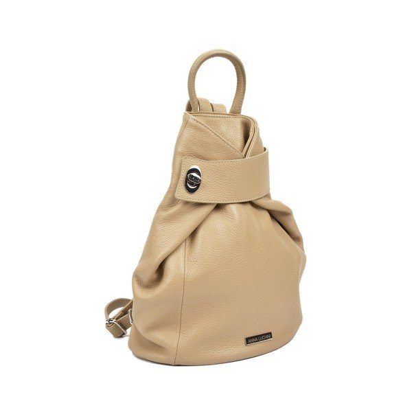 Rucsac din piele pentru femei Anna Luchini Lismo, bej-image-3