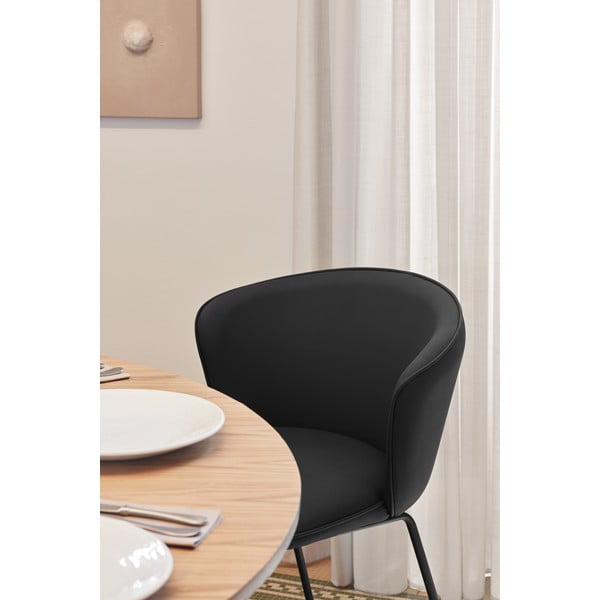 Set de scaune de sufragerie negru 2 buc. tapițat Add – Teulat-image-1