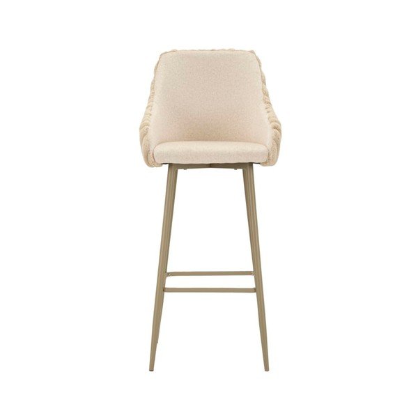 Scaune de bar crem cu cotiere 2 buc. tapițate (înălțime șezut 78 cm) Alaska – Mauro Ferretti-image-2