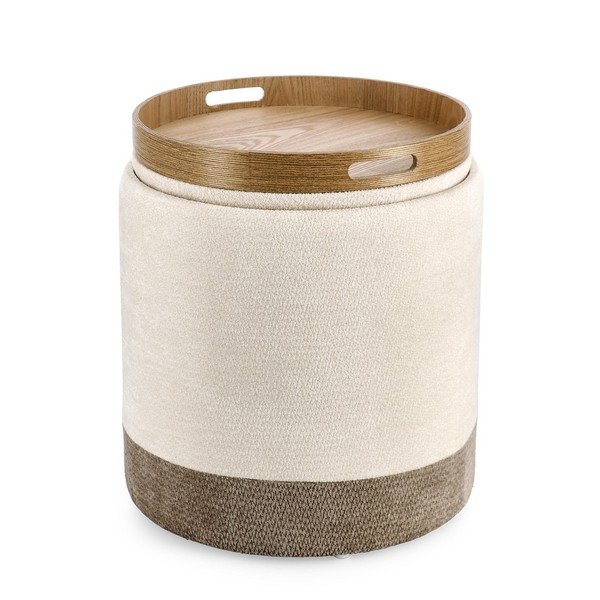Puf gri/bej Deva – Bizzotto-image-2