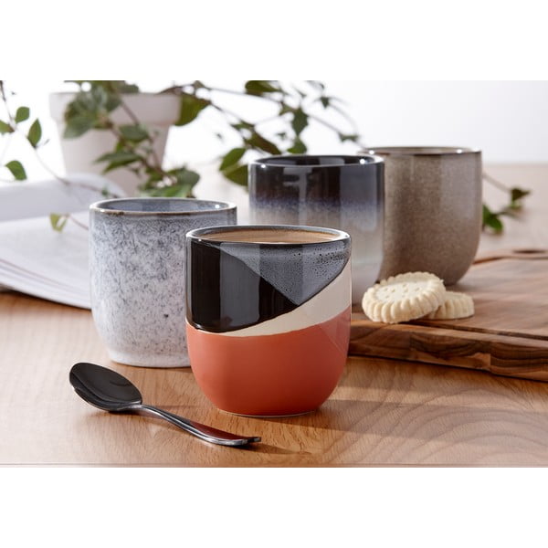 Cană din gresie Ladelle Cafe, 300 ml, alb-negru-image-1