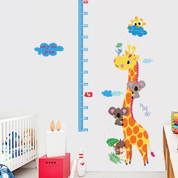 Autocolant pentru copii de tip metru pentru ușă/pentru perete 60x120 cm Giraffe & Koalas – Ambiance-image-1