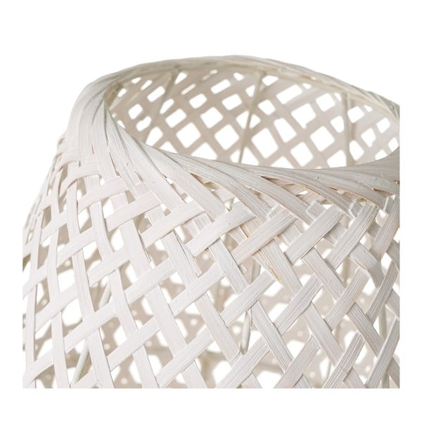 Veioză albă cu abajur din bambus (înălțime 36 cm) – Casa Selección-image-2