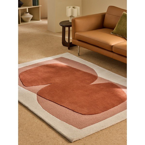 Covor portocaliu/bej țesut manual din lână 200x290 cm Kinney – MADE-image-1