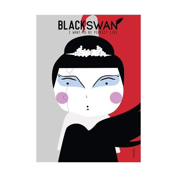 Poster NiñaSilla Black Swan, 21 x 42 cm