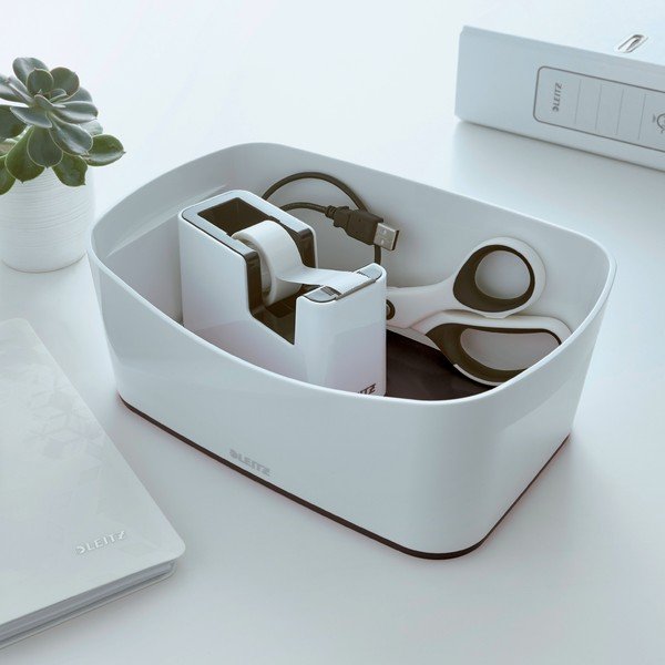 Cutie de birou Leitz MyBox, lungime 24,5 cm, alb - negru-image-1