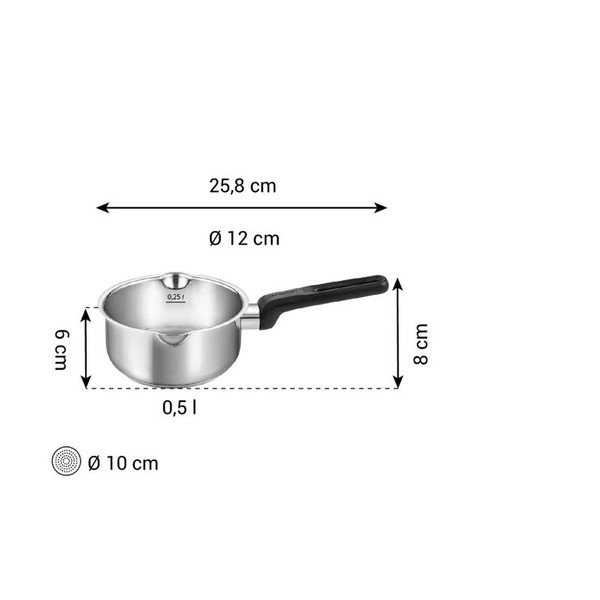 Tigaie din oțel inoxidabil 500 ml adecvată pentru plita cu inducție Brava – Tescoma-image-3