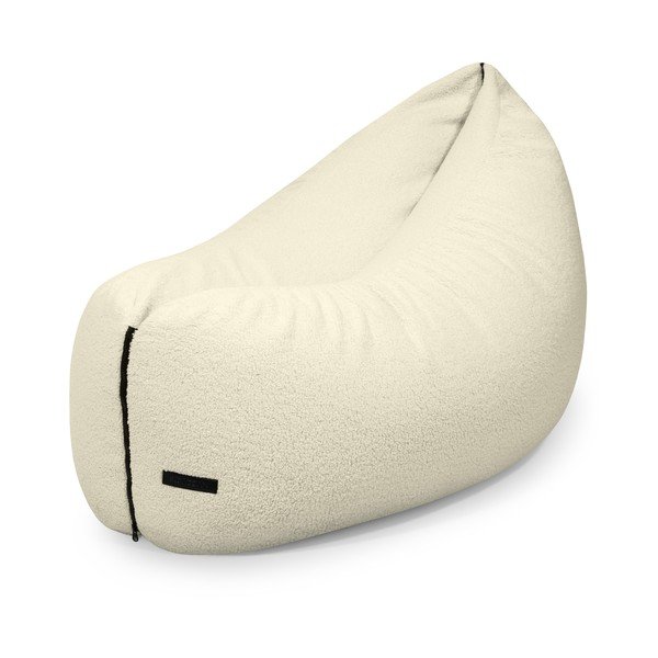 Fotoliu puf pentru copii crem cu tapițerie din țesătură bouclé Clip Clap 115 – SLOWDOWN