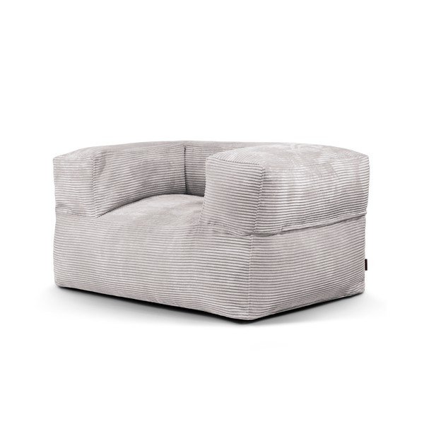 Fotoliu bean bag gri deschis cu tapițerie din catifea reiată MooG – SLOWDOWN