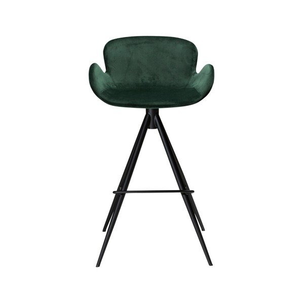 Scaun bar DAN–FORM Denmark Gaia Velvet, înălțime 98 cm, verde închis-image-1