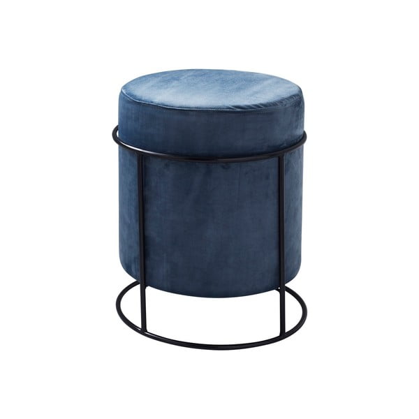 Puf tapițat Native Stack, ⌀ 37 cm, albastru-image-2