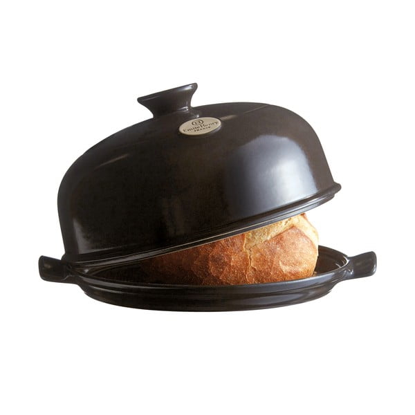 Formă rotundă din ceramică pentru copt pâine Emile Henry, negru-image-3