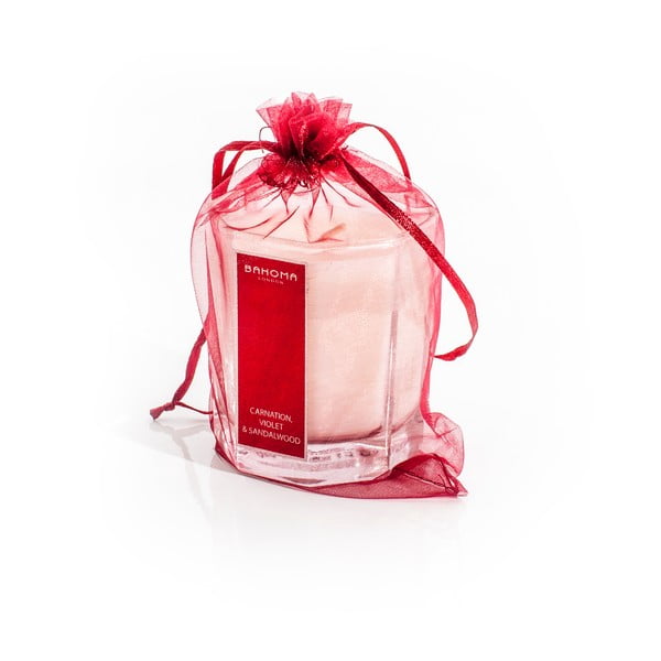 Lumânare parfumată cu aromă de lemn de cedru și iasomie Bahoma London Octagonal Cangle in Organza Bag