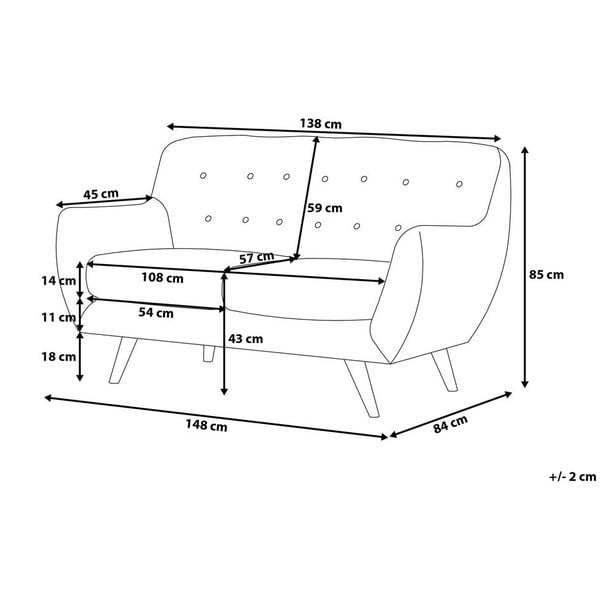 Canapea cu 2 locuri cu tapițerie din catifea Monobeli Willy, verde smarald-image-2
