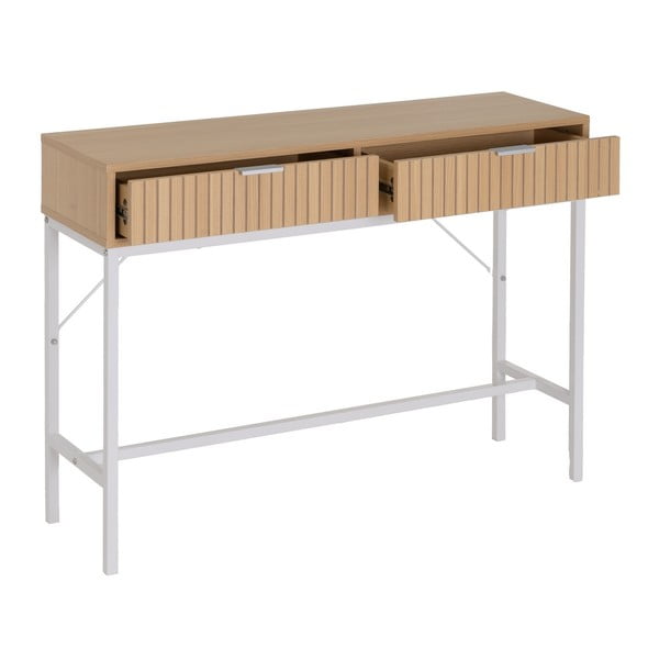 Masă consolă în culoare naturală cu aspect de lemn de stejar 30x100 cm Mid-Lines – Casa Selección-image-1