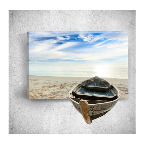 Tablou de perete 3D Mosticx Boat On Beach, 40 x 60 cm