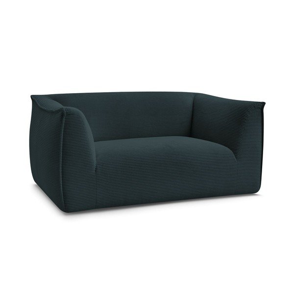 Canapea albastru-închis cu tapițerie din catifea reiată  170 cm Giorgia – Bobochic Paris-image-2